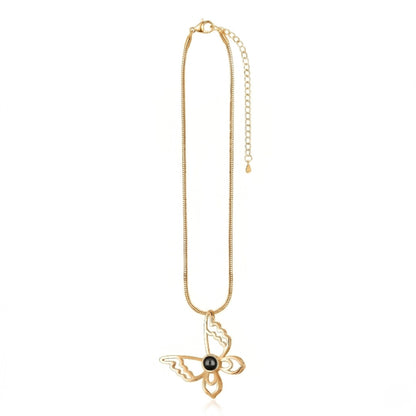 Elegant Butterfly “ Memory Projection Necklace-SnapEyelet