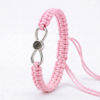 His/Her Braided Rope photo Projection INFINITE Bracelet- SnapEyelet