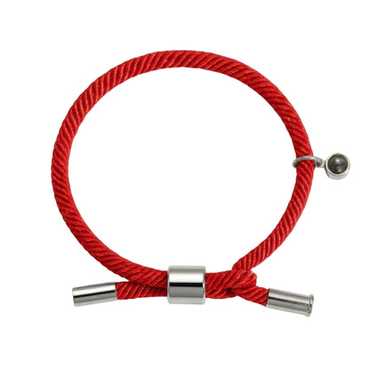 His/Her Adjustable Braided Rope photo Projection Bracelet- SnapEyelet