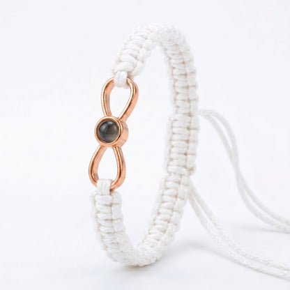 His/Her Braided Rope photo Projection INFINITE Bracelet- SnapEyelet