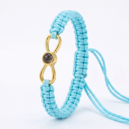 His/Her Braided Rope photo Projection INFINITE Bracelet- SnapEyelet