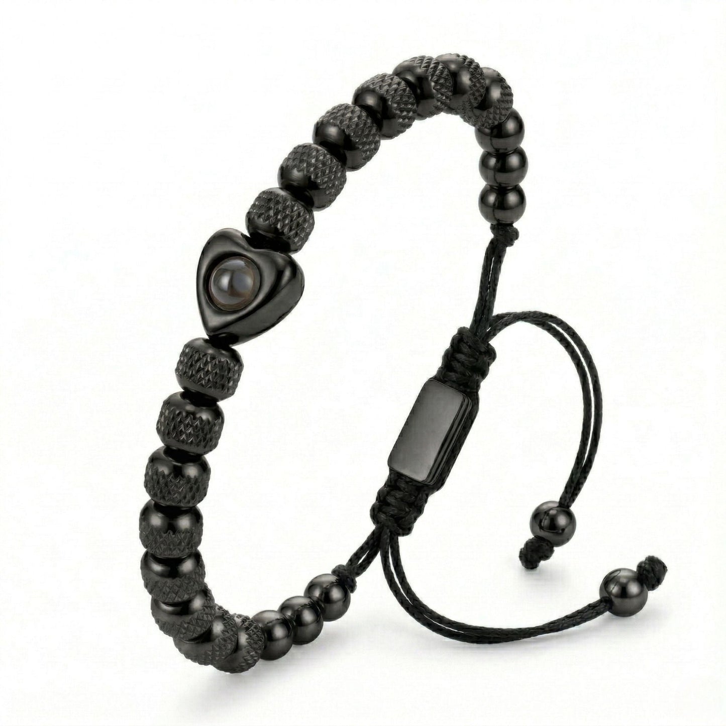 Titanium beads heart projection bracelet- SnapEyelet