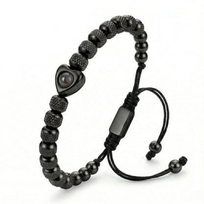Titanium beads heart projection bracelet- SnapEyelet