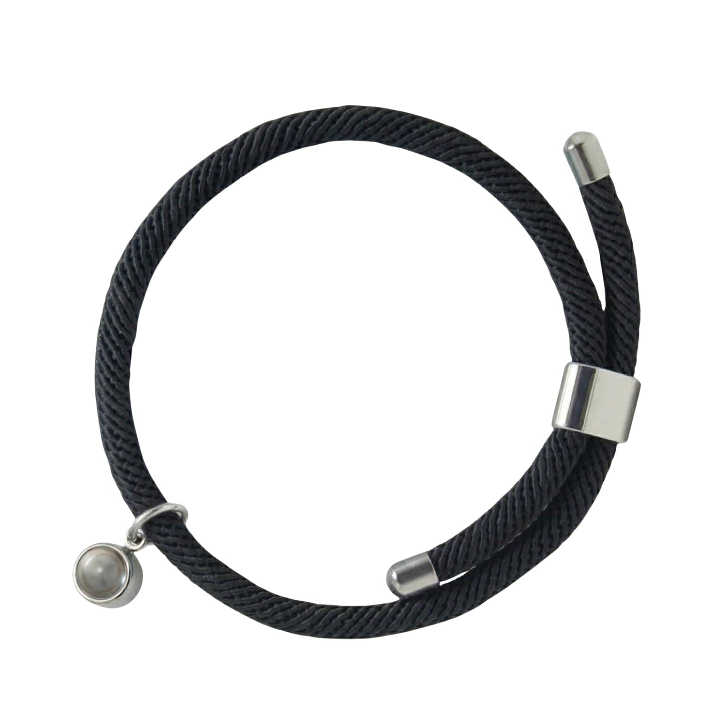 His/Her Adjustable Braided Rope photo Projection Bracelet- SnapEyelet