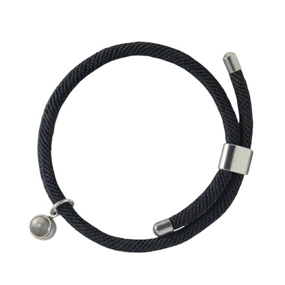 His/Her Adjustable Braided Rope photo Projection Bracelet- SnapEyelet