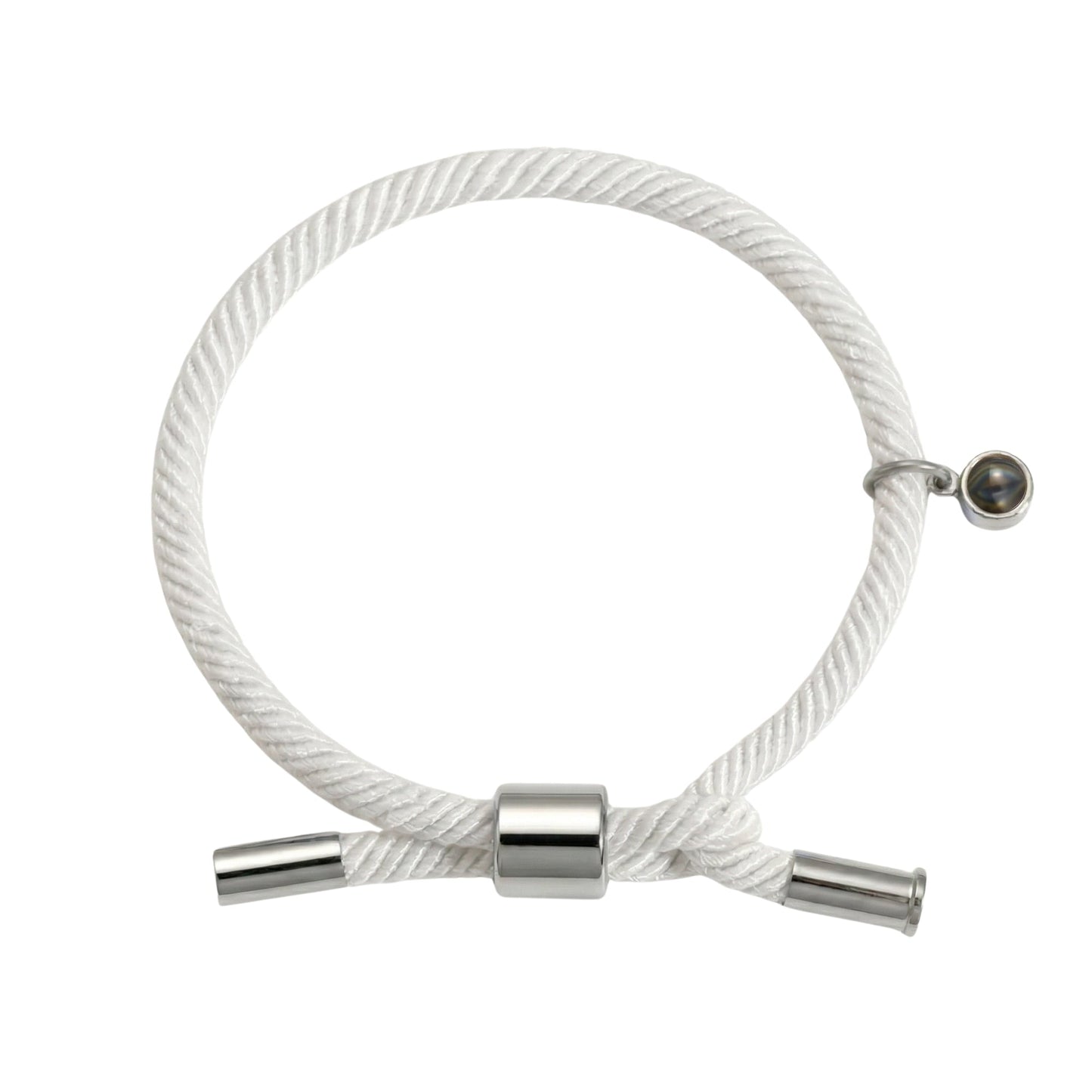 His/Her Adjustable Braided Rope photo Projection Bracelet- SnapEyelet
