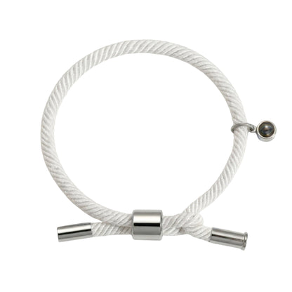 His/Her Adjustable Braided Rope photo Projection Bracelet- SnapEyelet