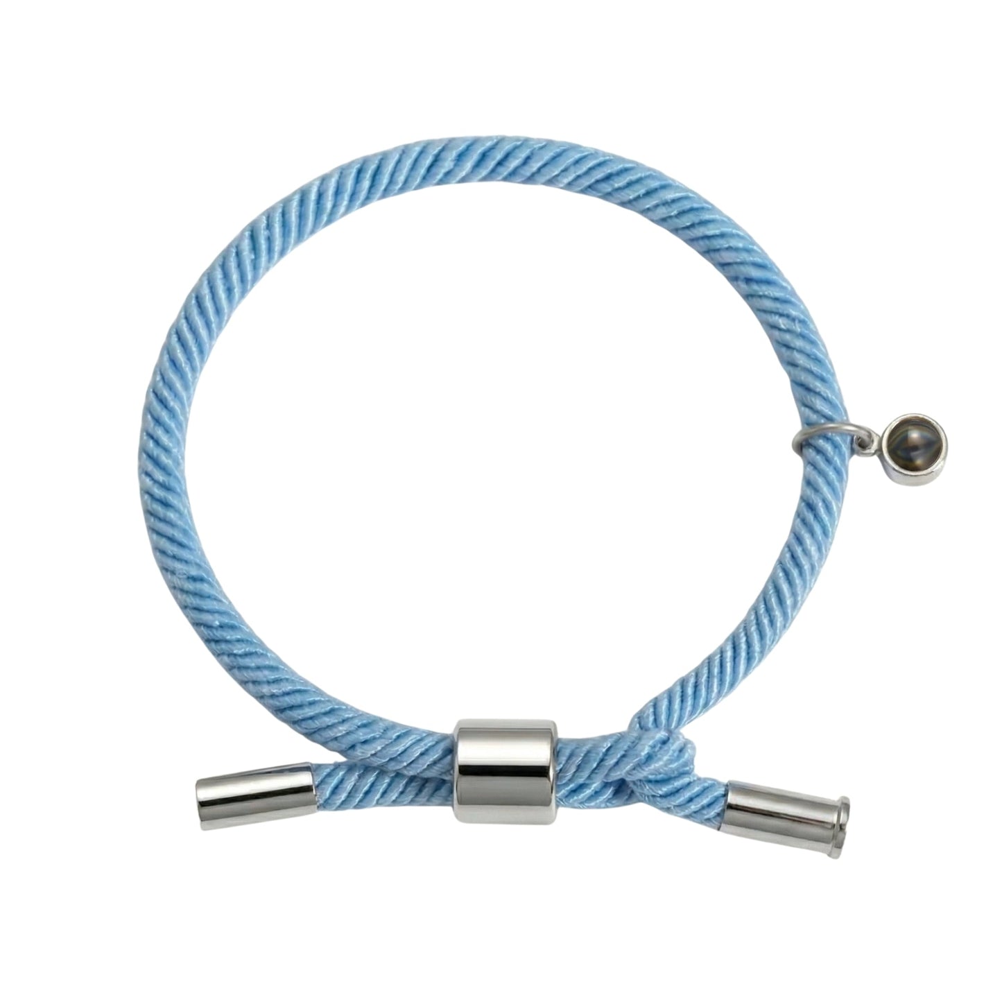 His/Her Adjustable Braided Rope photo Projection Bracelet- SnapEyelet