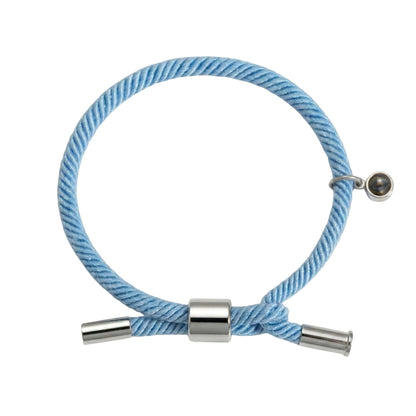 His/Her Adjustable Braided Rope photo Projection Bracelet- SnapEyelet