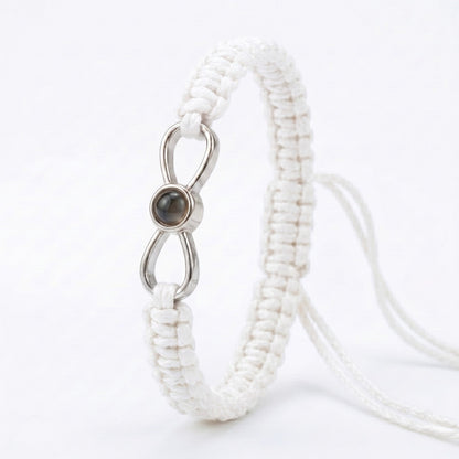 His/Her Braided Rope photo Projection INFINITE Bracelet- SnapEyelet