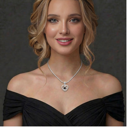 Heart Pendant – Elegant Studded Necklace SnapEyelet