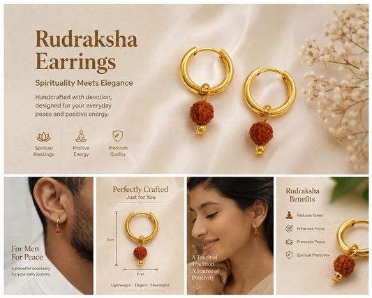 Mahadev Rudraksha Earrings
